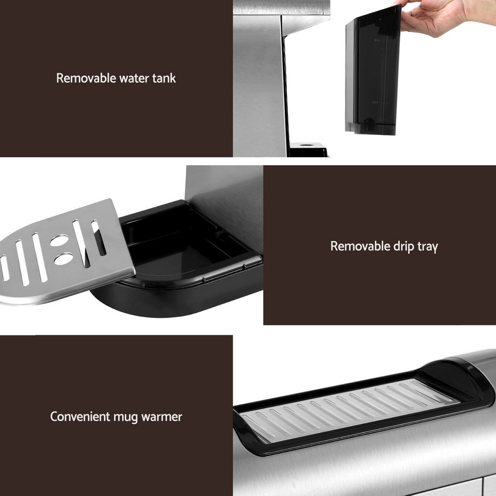 Devanti 20 Bar Coffee Machine Espresso Cafe Maker - CM-01-SS Devanti 20 Bar Coffee Machine Espresso Cafe Maker - Image 6
