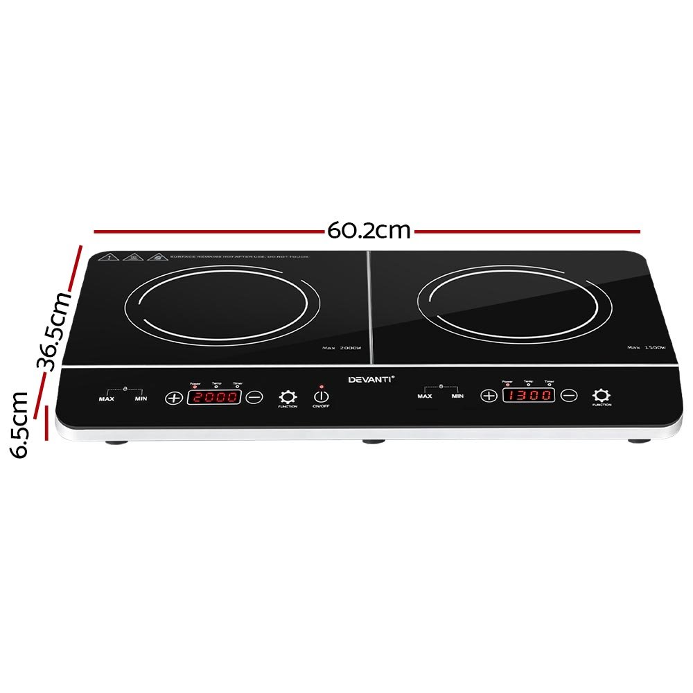 Devanti Portable Induction Cooktop 60cm Portable Cooker 15A Plug - CT-IN-D-YL-DC05 Devanti Portable Induction Cooktop 60cm Portable Cooker 15A Plug - Image 2