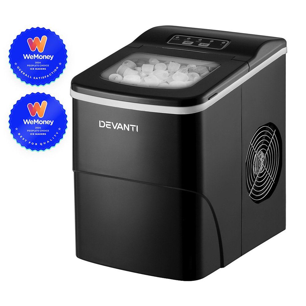 DEVANTi Portable Ice Cube Maker Machine 2L Home Bar Benchtop Easy Quick Black - IM-ZB-12B-BK DEVANTi Portable Ice Cube Maker Machine 2L Home Bar Benchtop Easy Quick Black - Image 8