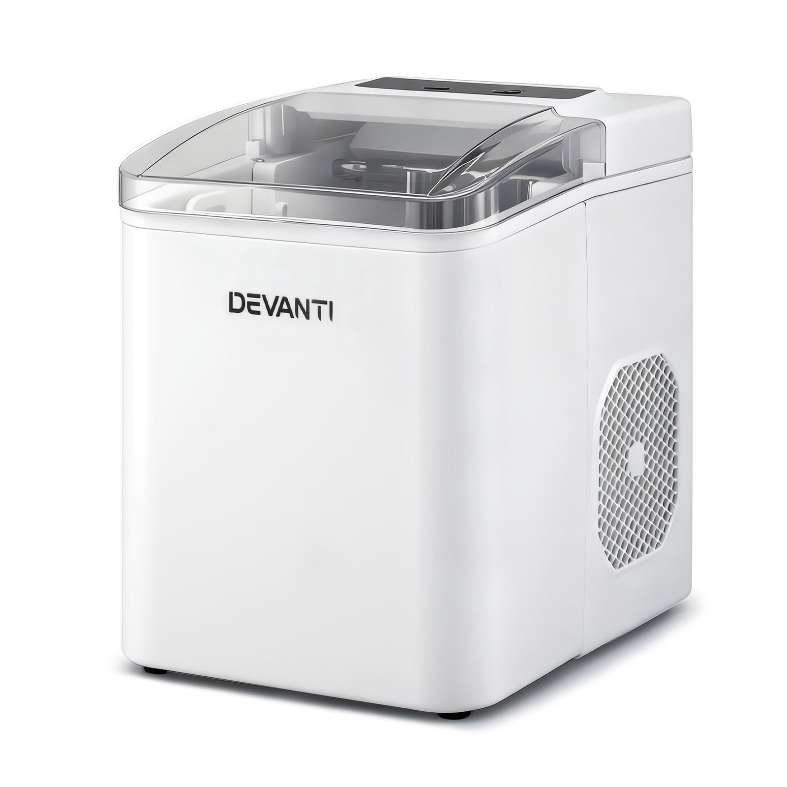Devanti Ice Maker Machine Portable 12kg Countertop w/Self Cleaning 1.2L White
