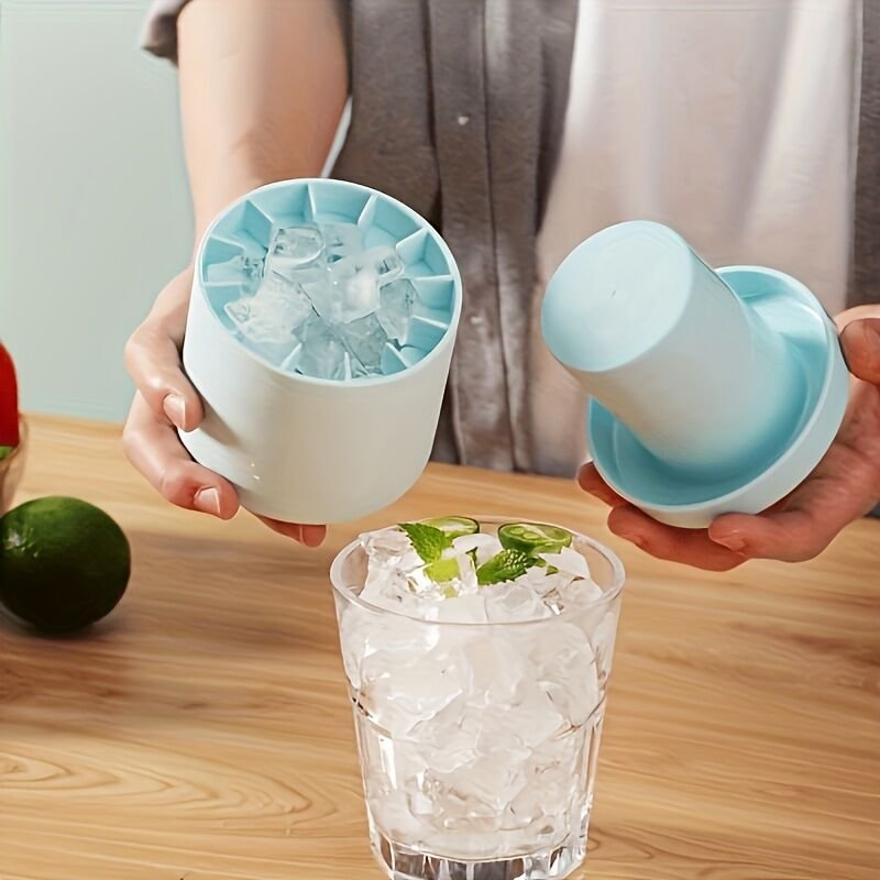 1 pc white+yellow Silicone Ice Cube Cup – Freezable & Reusable Ice Maker, Perfect for Home, Bar, Pub, Club, and Outdoor Summer Drinks in Light Blue, Ideal for Cocktails and Fresh Fruit Infusions - V1102-GJZBB003 1 pc white+yellow Silicone Ice Cube Cup – Freezable & Reusable Ice Maker, Perfect for Home, Bar, Pub, Club, and Outdoor Summer Drinks in Light Blue, Ideal for Cocktails and Fresh Fruit Infusions - Image 3
