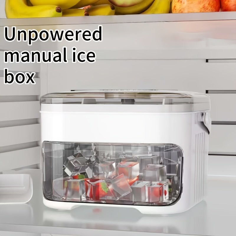 1PC Refrigerator Ice Cube Mold, Manual Press Two-Layer Design, Large Capacity Food-Grade PP Material, Suitable for Refrigerator Ice Making – Essential Kitchen Tool, 50-Cavity Ice Tray with Container, Practical Household Drink Ice Organizer.WHITE - V1232-BXZBH001 1PC Refrigerator Ice Cube Mold, Manual Press Two-Layer Design, Large Capacity Food-Grade PP Material, Suitable for Refrigerator Ice Making – Essential Kitchen Tool, 50-Cavity Ice Tray with Container, Practical Household Drink Ice Organizer.WHITE - Image 7