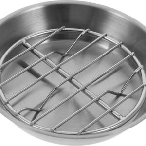 Baking tray for air fryer - Air fryer baking pan - Air fryer accessories - Baking tray with rack - Made of 304 stainless steel - 12 cm