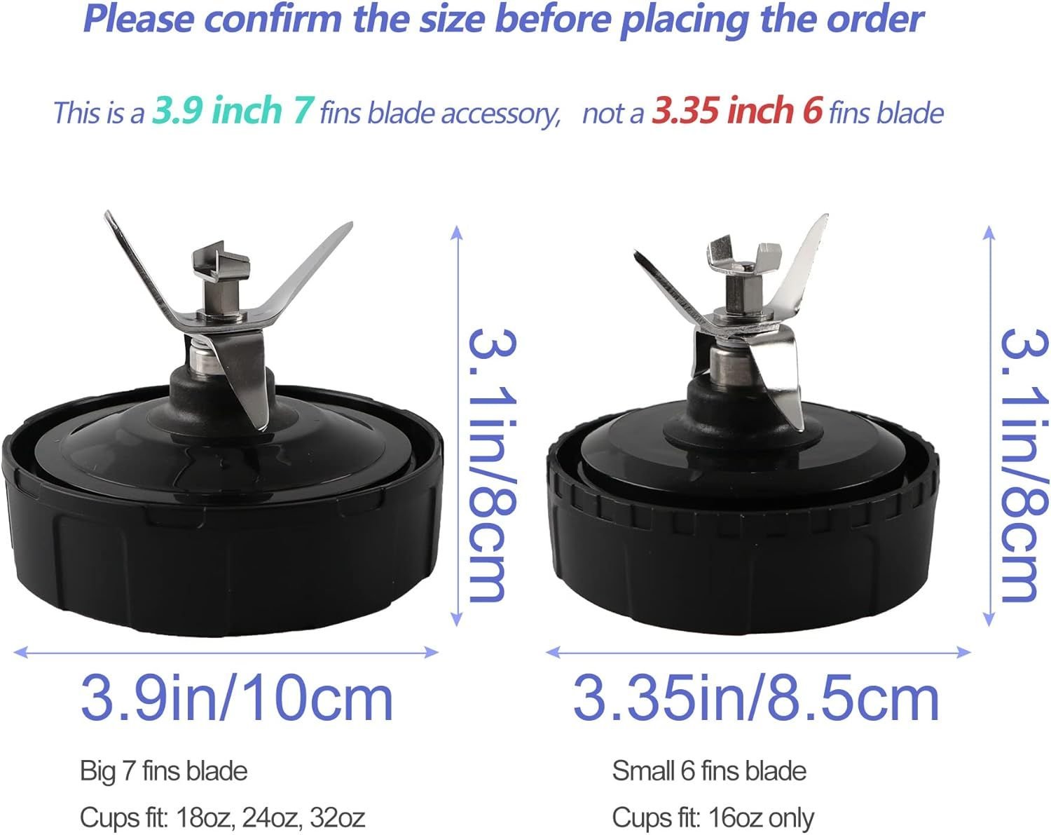 1-pack Extractor Blade Assembly 7 Fins Ninja Blender Blade Ninja Blender Replacement Parts Compatible with Ninja Blenders Auto iQ BL480 BL482 BL642 BL682 NN102 - V1258-DP02-E-806 1-pack Extractor Blade Assembly 7 Fins Ninja Blender Blade Ninja Blender Replacement Parts Compatible with Ninja Blenders Auto iQ BL480 BL482 BL642 BL682 NN102 - Image 2