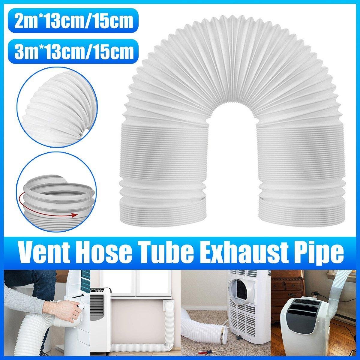 Portable Air Conditioner Exhaust Hose 13/15cm Extendable Vent Pipe PP Steel Wire - 3m x 13cm
