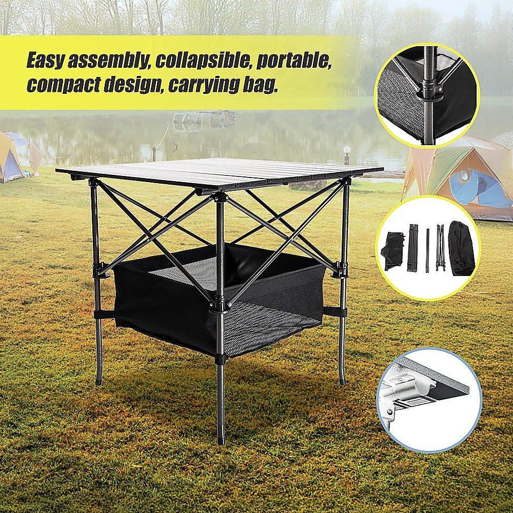 Folding Collapsible Camping Table Caravan RV Heavy Duty Steel & Aluminium - V63-827721 Folding Collapsible Camping Table Caravan RV Heavy Duty Steel & Aluminium - Image 7