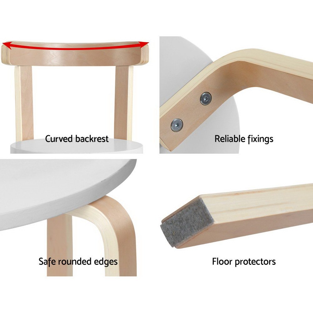 Keezi 3PCS Kids Table and Chairs Set Activity Toy Play Desk - BENT-B-KID-TAB01-NT-WH Keezi 3PCS Kids Table and Chairs Set Activity Toy Play Desk - Image 3