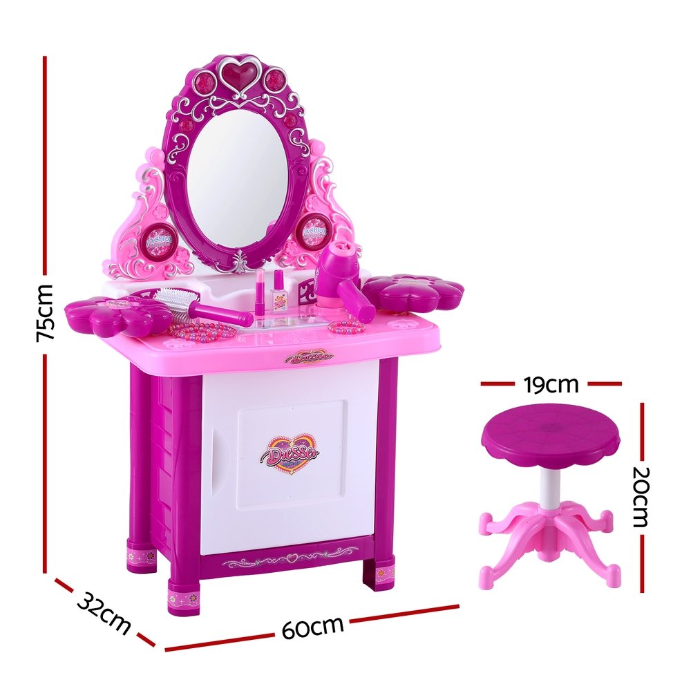 Keezi Kids Pretend Makeup Play Set Dressing Table Chair Girls Toys Children - PLAY-MAKEUP-30 Keezi Kids Pretend Makeup Play Set Dressing Table Chair Girls Toys Children - Image 2