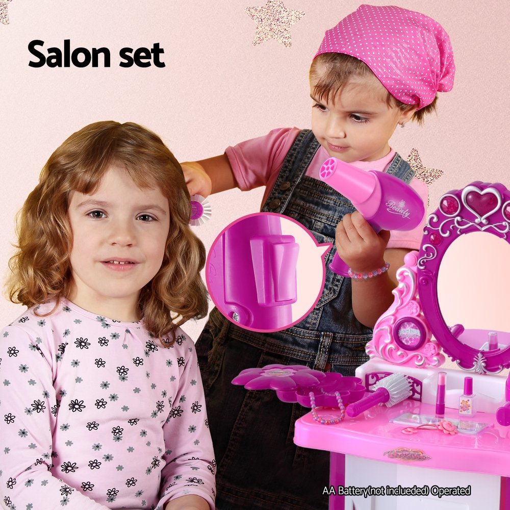 Keezi Kids Pretend Makeup Play Set Dressing Table Chair Girls Toys Children - PLAY-MAKEUP-30 Keezi Kids Pretend Makeup Play Set Dressing Table Chair Girls Toys Children - Image 5