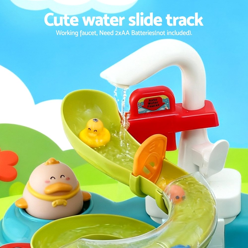 Keezi Kids Pretend Play Kitchen Sink with Faucet Floating Fishing Toys Play food - PLAY-SINK-GN Keezi Kids Pretend Play Kitchen Sink with Faucet Floating Fishing Toys Play food - Image 6