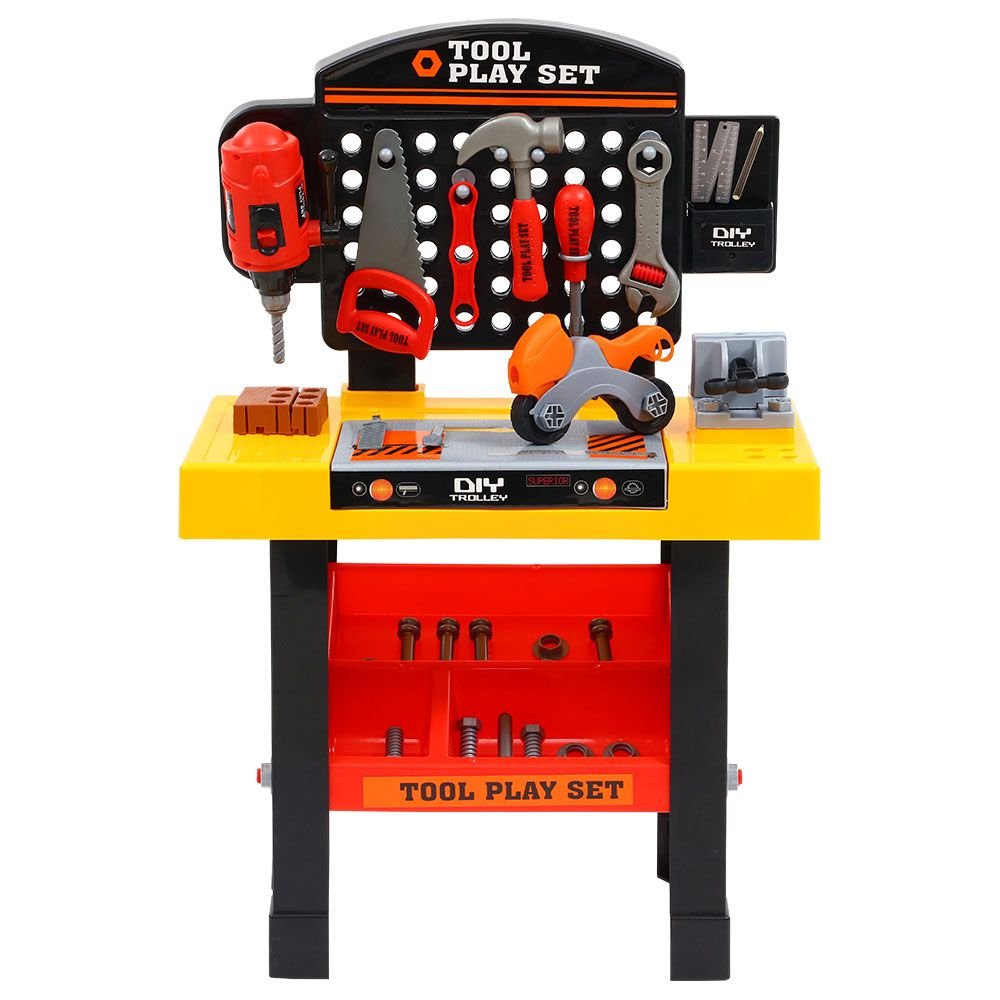 Keezi Kids Pretend Workbench DIY Tools 54 Piece Children Role Play Toys Black - PLAY-TOOL-54PCS Keezi Kids Pretend Workbench DIY Tools 54 Piece Children Role Play Toys Black - Image 3