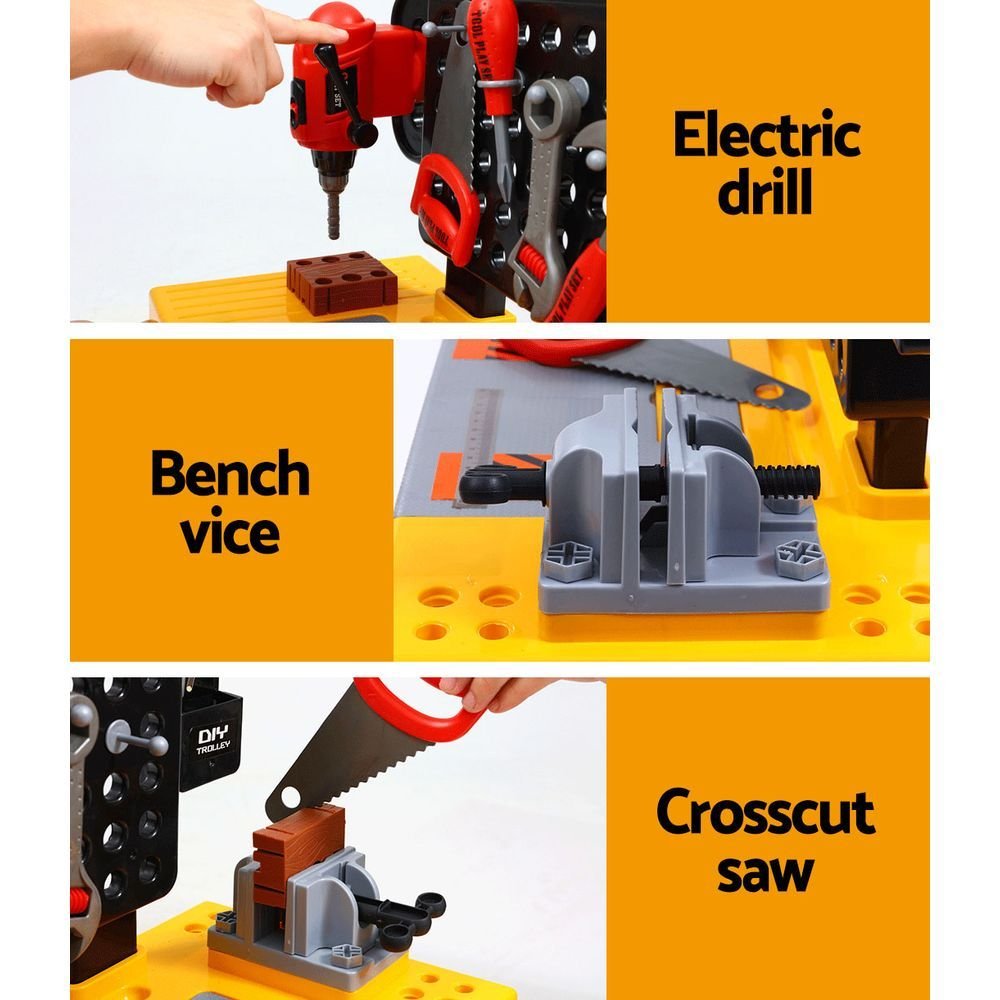 Keezi Kids Pretend Workbench DIY Tools 54 Piece Children Role Play Toys Black - PLAY-TOOL-54PCS Keezi Kids Pretend Workbench DIY Tools 54 Piece Children Role Play Toys Black - Image 4
