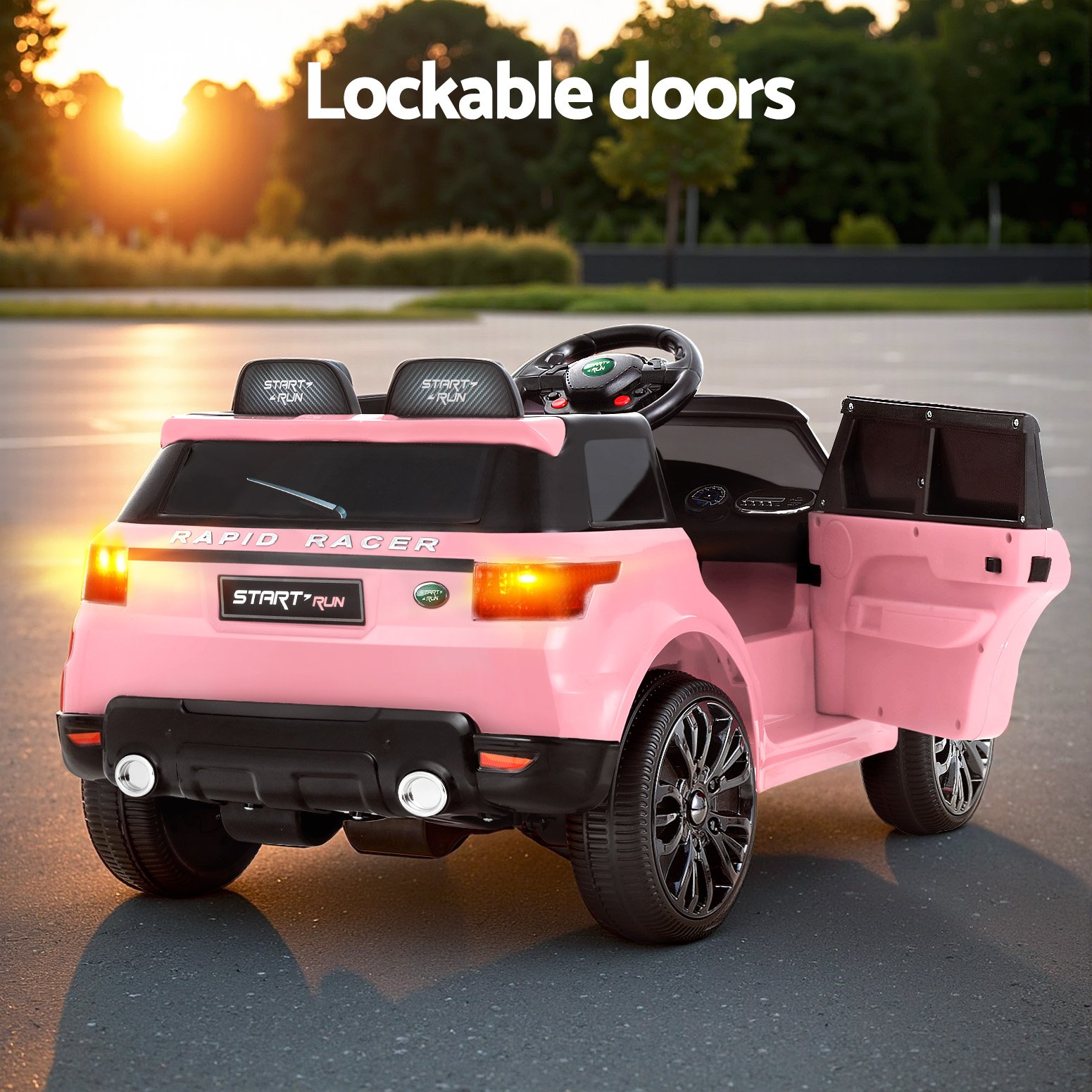 Rigo Ride On Car Kids Electric Ride On Cars SUV Remote 12V Pink - RCAR-RANGEROVER-PK Rigo Ride On Car Kids Electric Ride On Cars SUV Remote 12V Pink - Image 4