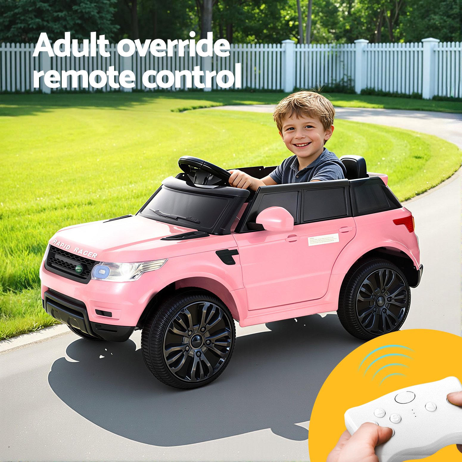 Rigo Ride On Car Kids Electric Ride On Cars SUV Remote 12V Pink - RCAR-RANGEROVER-PK Rigo Ride On Car Kids Electric Ride On Cars SUV Remote 12V Pink - Image 6