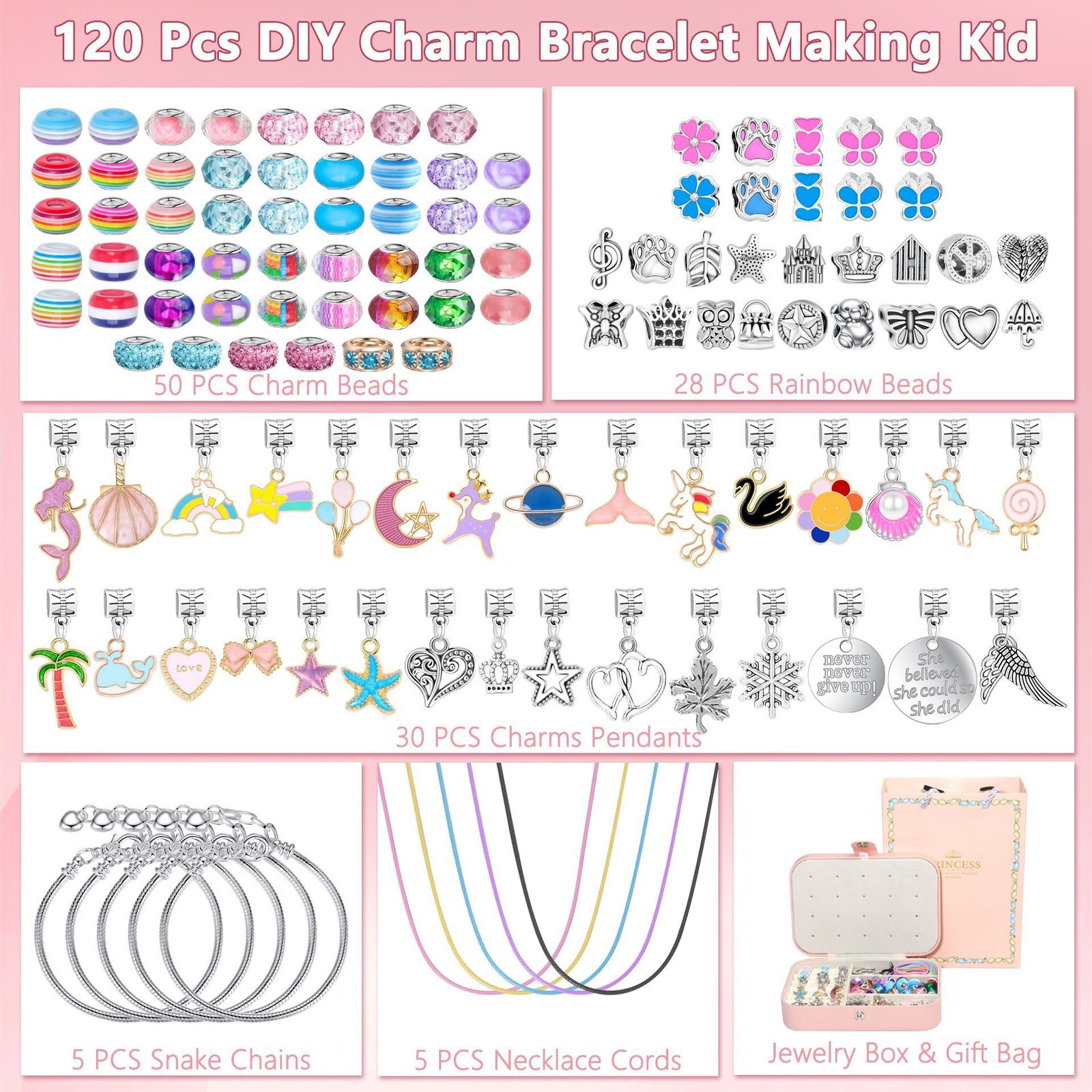 Christmas DIY Jewelry & Craft Advent Calendar(YD-120pcs,16*11*5)