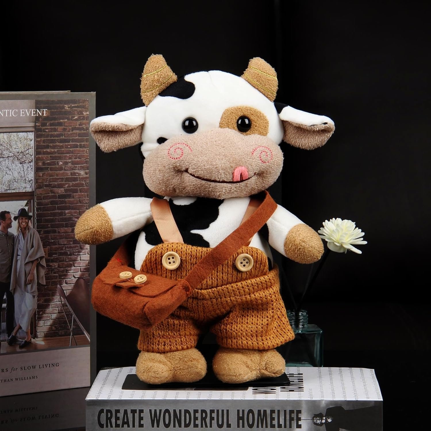 Brown Cow Plush Toy 30cm Soft Hug Pillow - V1188-YU108C-03471-1 Brown Cow Plush Toy 30cm Soft Hug Pillow - Image 2