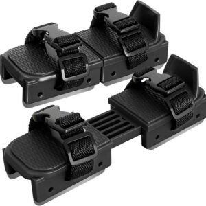 Adjustable Kids' Skates - Double Blade for Stability - With Straps & Shoe Size 16-21 - Black