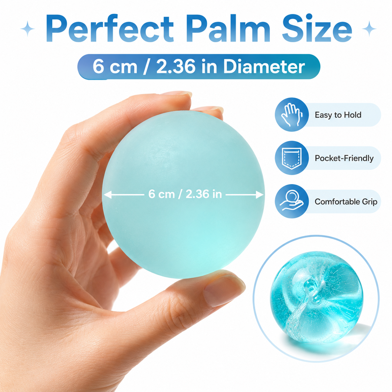 Clear Green Coconut Oil Stress Ball, Slow Rising Non-Sticky Squishy Squeeze Ball, Soft Sensory Fidget Toy for Stress Relief, Relaxation and Focus - V1197-WJ-071103 Clear Green Coconut Oil Stress Ball, Slow Rising Non-Sticky Squishy Squeeze Ball, Soft Sensory Fidget Toy for Stress Relief, Relaxation and Focus - Image 5