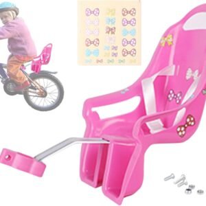 Doll Stroller Seat for Doll, Children's Bicycle Doll Seat with DIY Decals for Decoration PINK