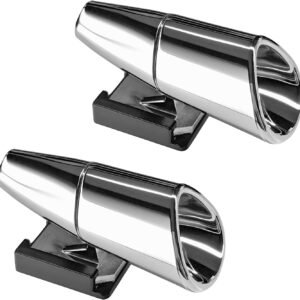 2PCS Car Deer Whistles, Ultrasonic & Wind Activated Deer Horns with Self-Adhesive, Waterproof Animal Warning Whistle Device Helps Reduce Accidents for Cars Trucks SUVs (Silver)