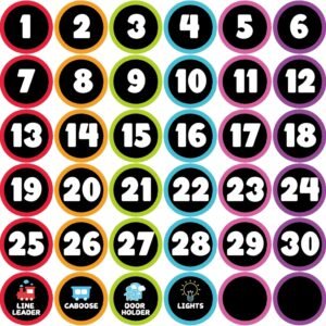 Line up Spots for Classroom Floor 36Pcs 4'' Number Stickers for Classroom Vinyl Line Up Floor Dot Sticker Floors Spots Markers Decal for Back to School Decor Kindergarten Preschool(Black&Color)