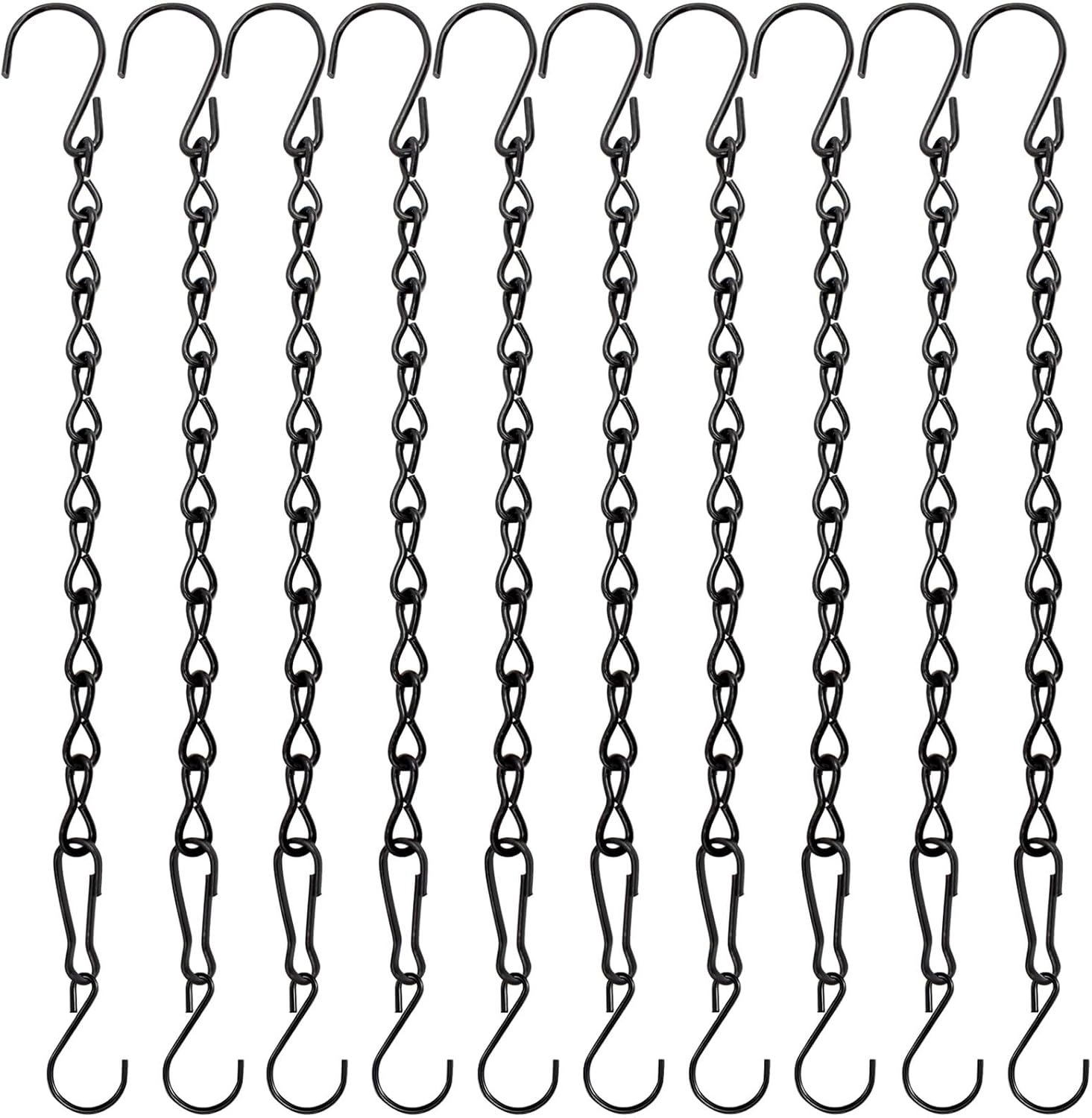 10 Pack 9.5 Inch Black Hanging Chains, Garden Plant Hangers for Hanging Bird Feeders, Billboards, Chalkboards, Basket, Planters, Lanterns, Wind Chimes and Decorative Ornaments Etc. - V1258-DP02-B-432 10 Pack 9.5 Inch Black Hanging Chains, Garden Plant Hangers for Hanging Bird Feeders, Billboards, Chalkboards, Basket, Planters, Lanterns, Wind Chimes and Decorative Ornaments Etc.