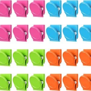 24 Pcs Magnetic Clips, Fridge Magnets Refrigerator Magnet, Whiteboard Magnets, Magnet Clips Heavy Duty, Metal Clip Magnets for Classroom, Home, Photo Displays, Locker
