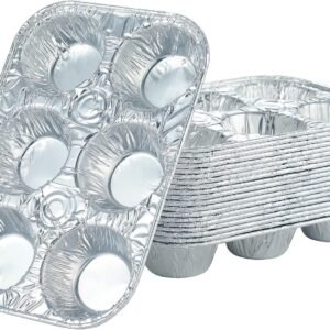 (10pack Muffin Pan 6-Cup Cupcake Aluminum Pans Favorite Muffin Tin Size for Baking Cupcakes Muffins and Mini Pies - Standard Size
