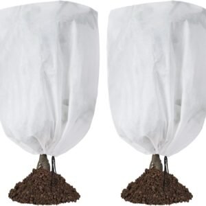 Plant frost protection - cold cover - plant cover - with drawstring and zip - 2-pack - 120 * 180 cm - white - for outdoor plants - shrub pots - plants - winter