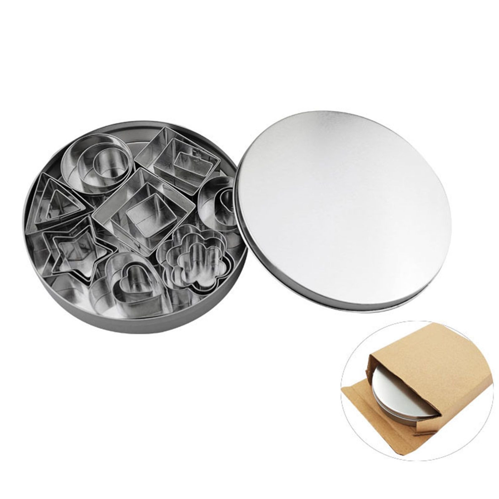 24pcs Metal Biscuit Cutters Set Food Grade BPA Free Stainless Steel Biscuit Molds for Biscuits Chocolate Cake - V1294-YM0626-3118220315011 24pcs Metal Biscuit Cutters Set Food Grade BPA Free Stainless Steel Biscuit Molds for Biscuits Chocolate Cake - Image 4