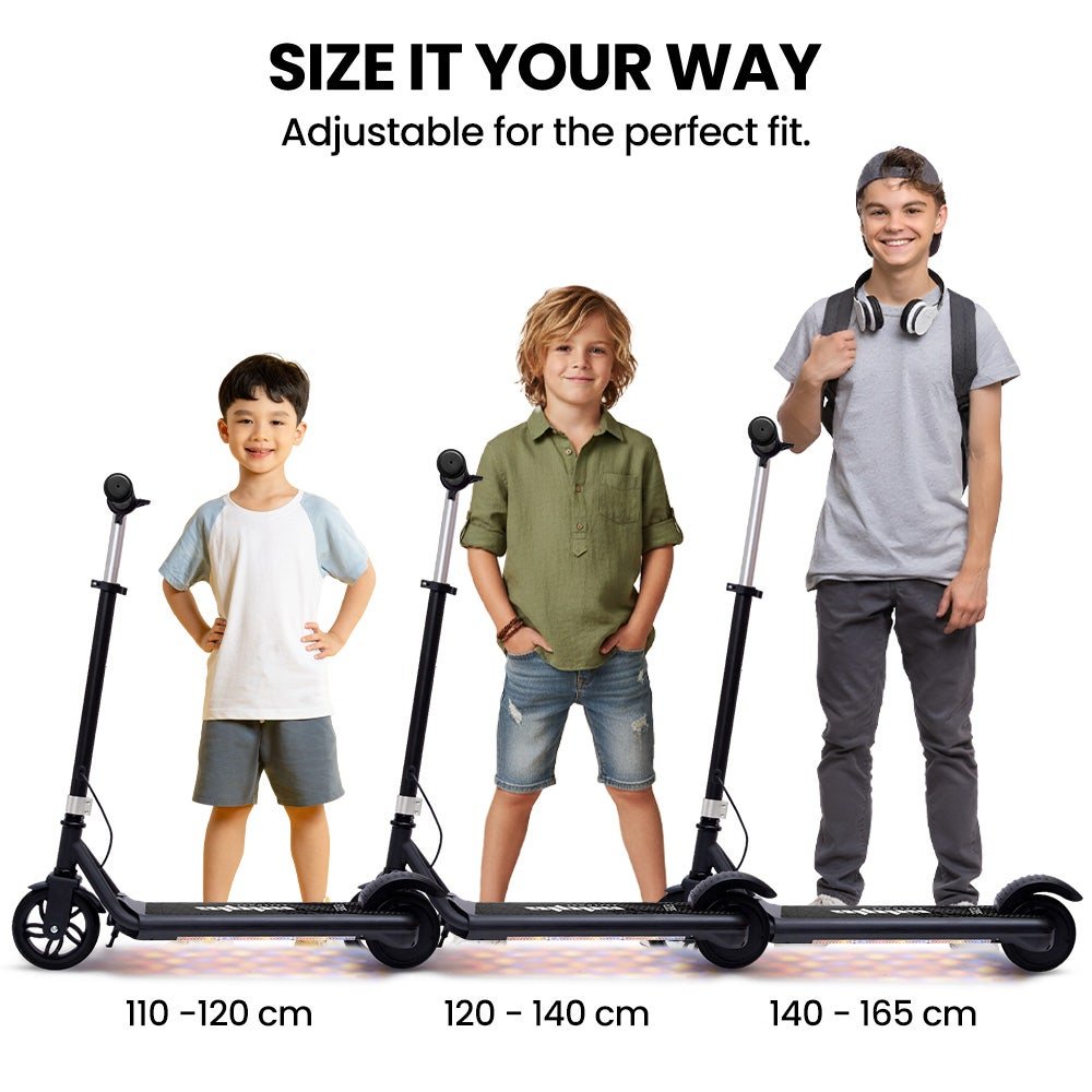 ALPHA Edge Electric Scooter Kids/Teens, 16km/h Max, Adjustable Height, UL Certified, AU Compliant, Dual Brakes, Bluetooth Music, LED, Black - V219-TRNESCAL2BKA ALPHA Edge Electric Scooter Kids/Teens, 16km/h Max, Adjustable Height, UL Certified, AU Compliant, Dual Brakes, Bluetooth Music, LED, Black - Image 9