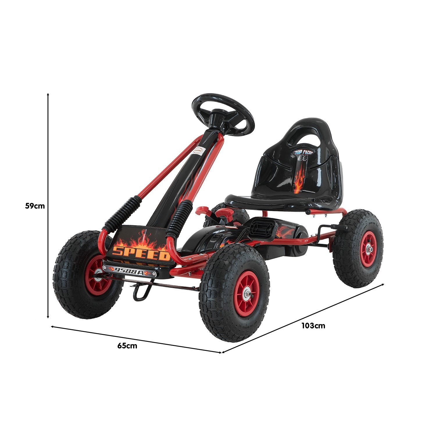 Kahuna G95 Kids Ride On Pedal-Powered Go Kart - Red - V240-CAR-PB-9588A-RD Kahuna G95 Kids Ride On Pedal-Powered Go Kart - Red - Image 2