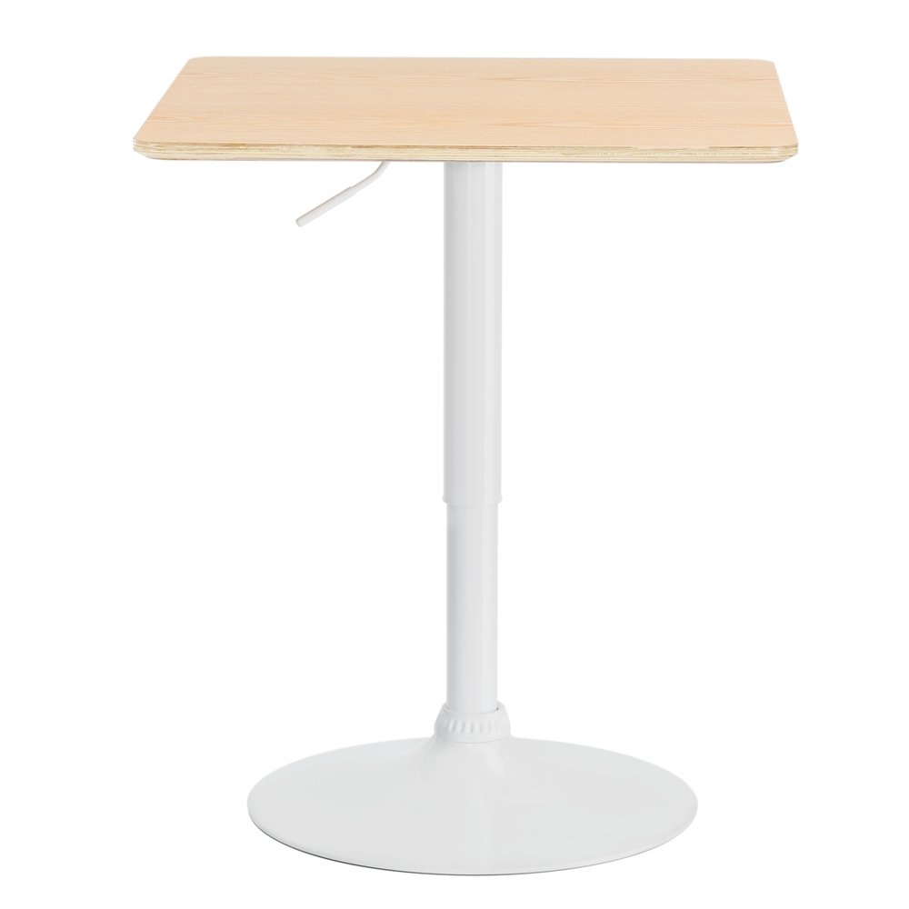 Artiss Bar Table Swivel Base Gas Lift Counter Dining Table 60CM Square Pine - BA-K-BAR-TAB-01-WD Artiss Bar Table Swivel Base Gas Lift Counter Dining Table 60CM Square Pine - Image 2