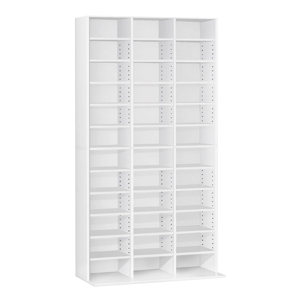 Artiss Bookshelf CD Storage Rack - BERT White - CD-SHELF-WH-AB Artiss Bookshelf CD Storage Rack - BERT White - Image 3