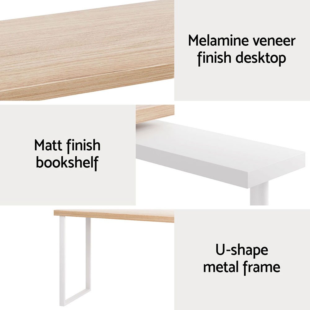Artiss Computer Desk Bookshelf 140CM - DESK-CORNER-140 Artiss Computer Desk Bookshelf 140CM - Image 6