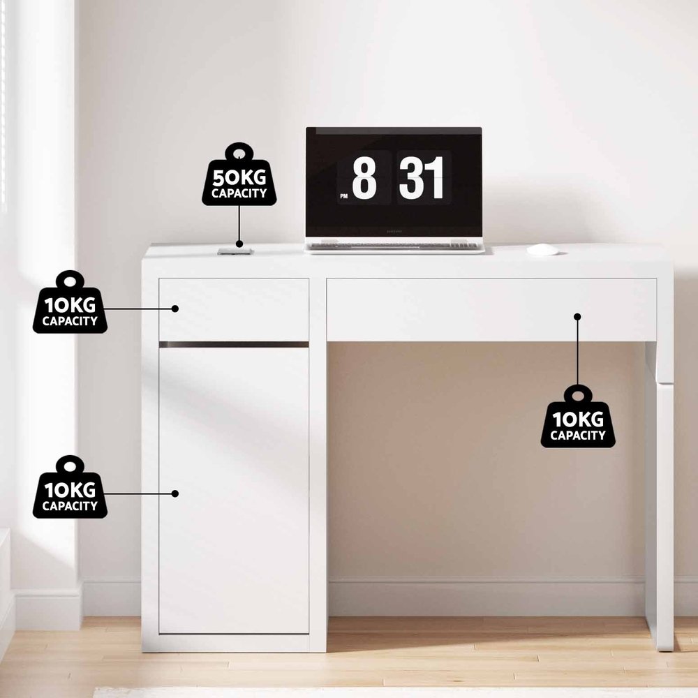Artiss Computer Desk Drawer Cabinet White - DESK-DRAW-105-WH-AB Artiss Computer Desk Drawer Cabinet White - Image 6