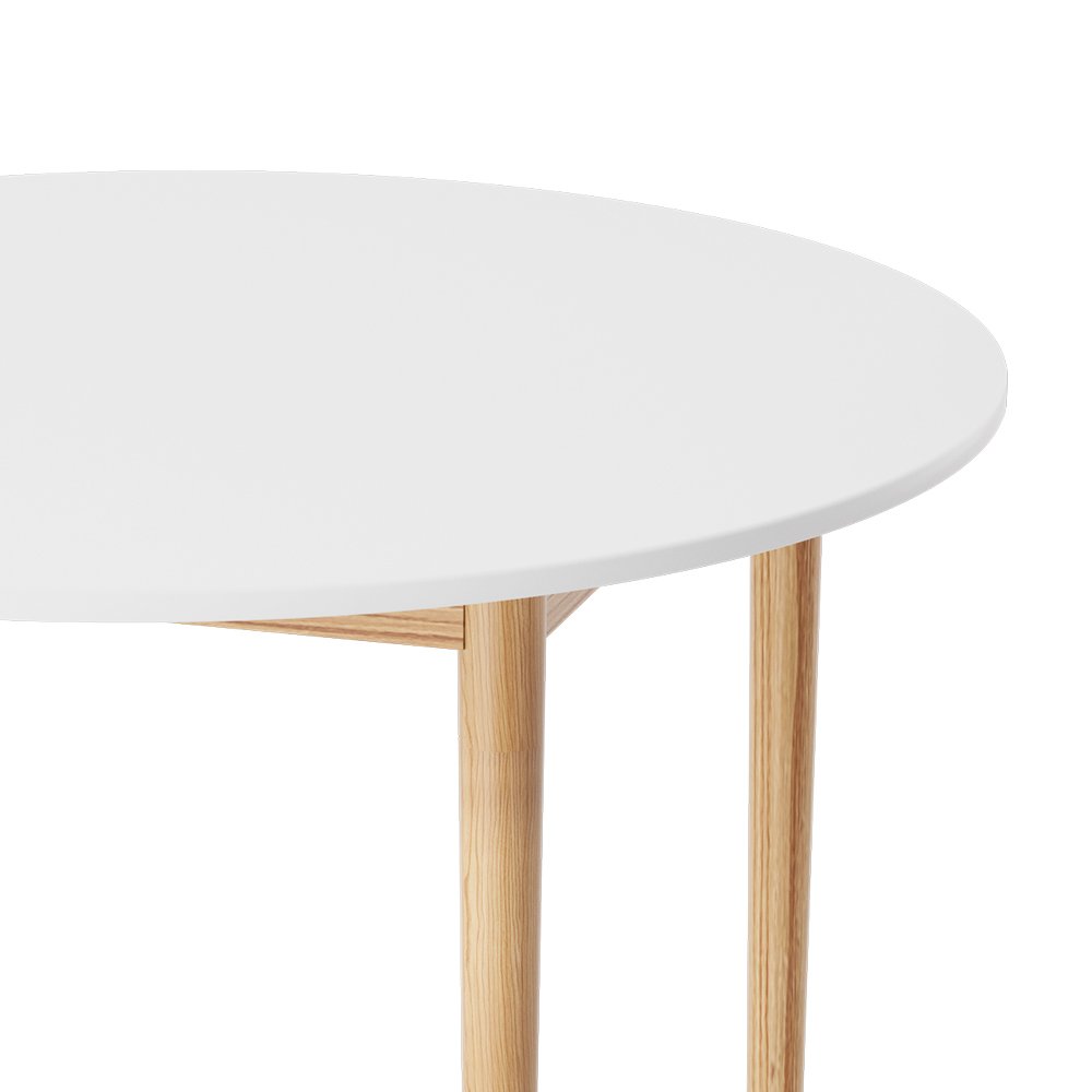 Artiss Dining Table Round White 108CM Diameter Demi - DINING-C-TAB-01-WHWD Artiss Dining Table Round White 108CM Diameter Demi - Image 3