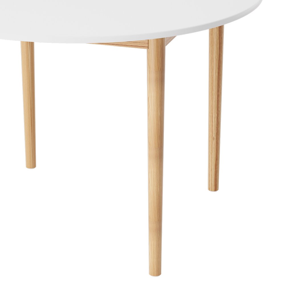 Artiss Dining Table Round White 108CM Diameter Demi - DINING-C-TAB-01-WHWD Artiss Dining Table Round White 108CM Diameter Demi - Image 4