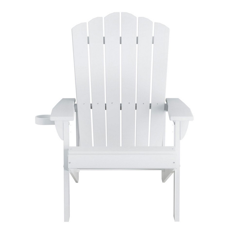 Gardeon Outdoor Chairs HDPE Adirondack Beach Chair Sun Lounge Patio Furniture Garden white - FF-BEACH-HE-WH Gardeon Outdoor Chairs HDPE Adirondack Beach Chair Sun Lounge Patio Furniture Garden white - Image 3