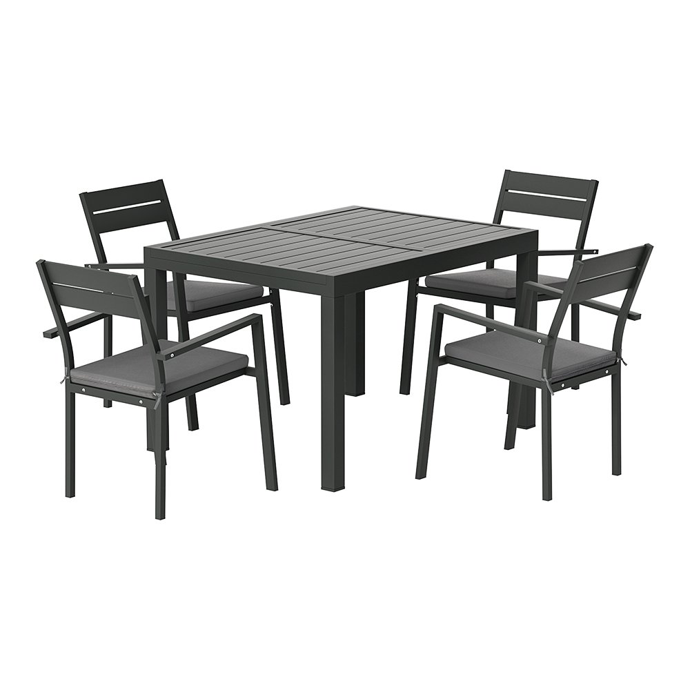 Gardeon Outdoor Dining Set 5 Piece Aluminum Extendable Table Setting Black - FF-DINING-5CLS-BK-ABC Gardeon Outdoor Dining Set 5 Piece Aluminum Extendable Table Setting Black - Image 7