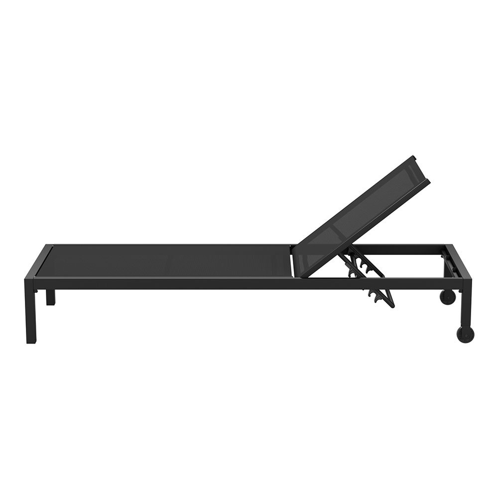 Gardeon Sun Lounge Outdoor Lounger Aluminium Folding Beach Chair Wheels Black - FF-LOUNGE-ALU-WHEEL-BK Gardeon Sun Lounge Outdoor Lounger Aluminium Folding Beach Chair Wheels Black - Image 3