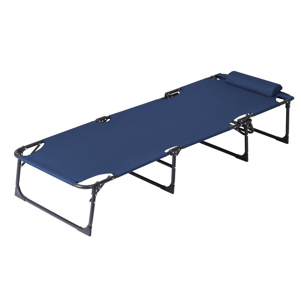 Gardeon Sun Lounger Folding Lounge Beach Chair Patio Outdoor Furniture - FF-LOUNGE-STFA-BU Gardeon Sun Lounger Folding Lounge Beach Chair Patio Outdoor Furniture - Image 4