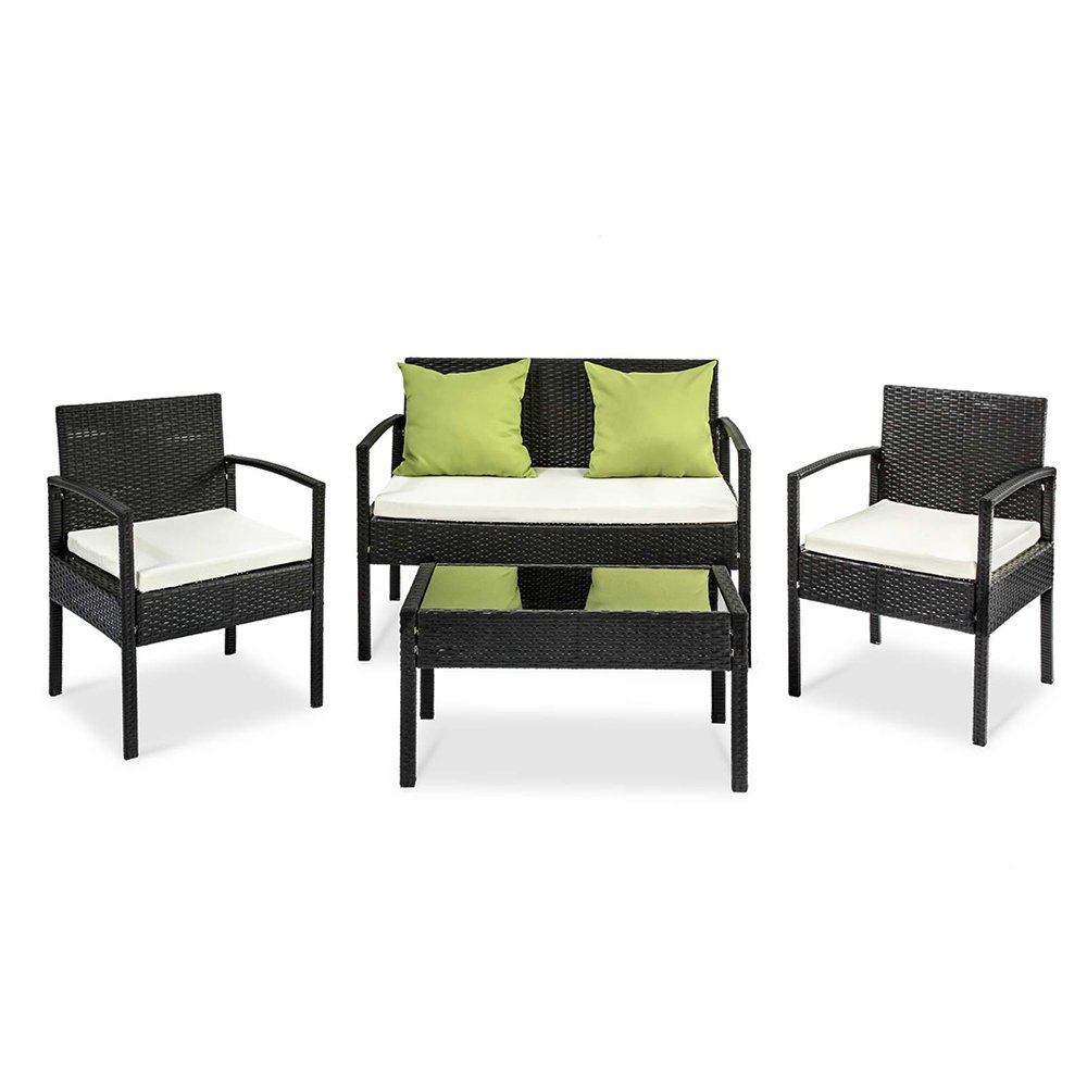 Gardeon Outdoor Sofa Set Wicker Lounge Setting Table and Chairs Patio Furniture - FF-SAIPAN-BK Gardeon Outdoor Sofa Set Wicker Lounge Setting Table and Chairs Patio Furniture - Image 7
