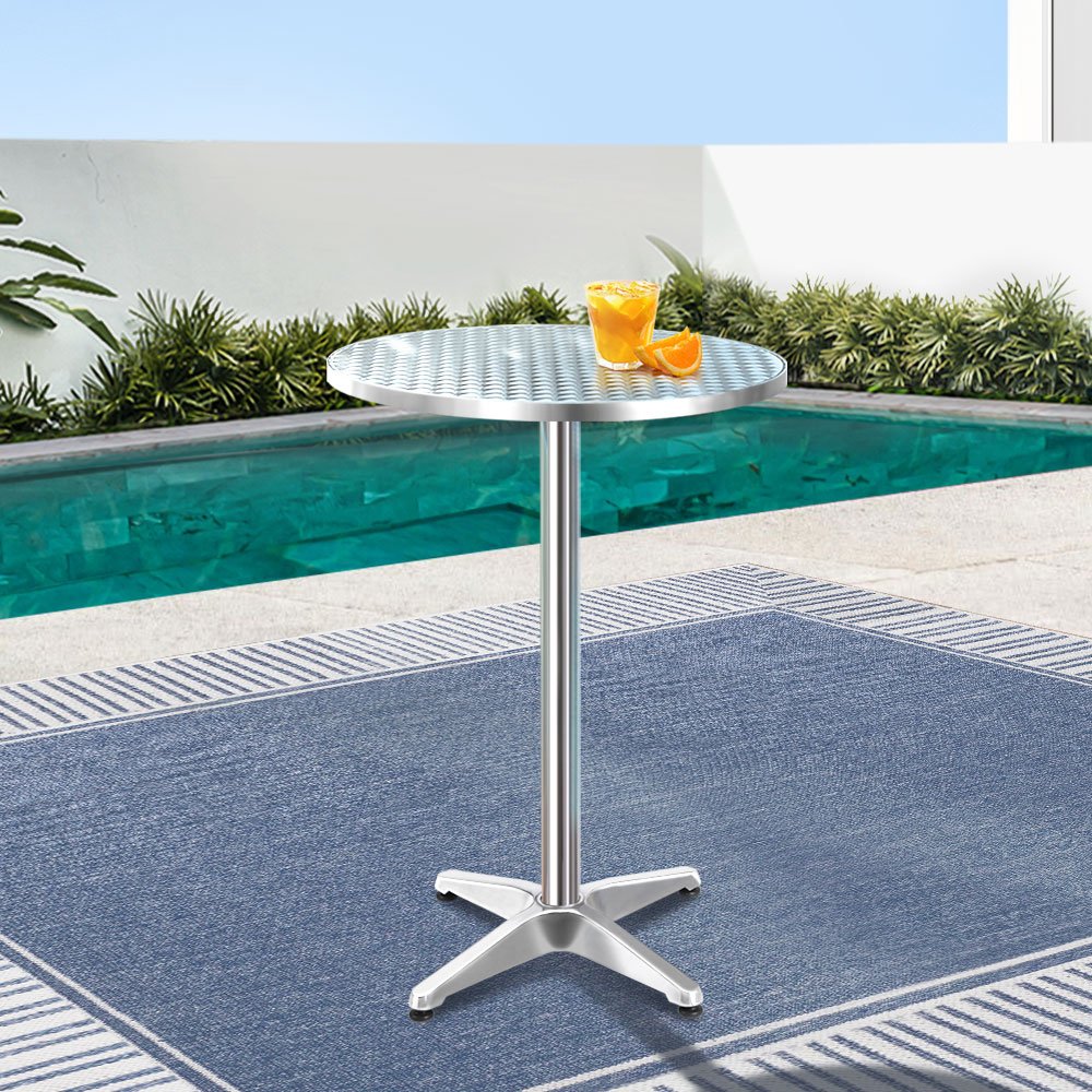 Gardeon Outdoor Bar Table Adjustable Aluminium Round 70/110cm - FF-TABLE-AL60-70110 Gardeon Outdoor Bar Table Adjustable Aluminium Round 70/110cm - Image 7