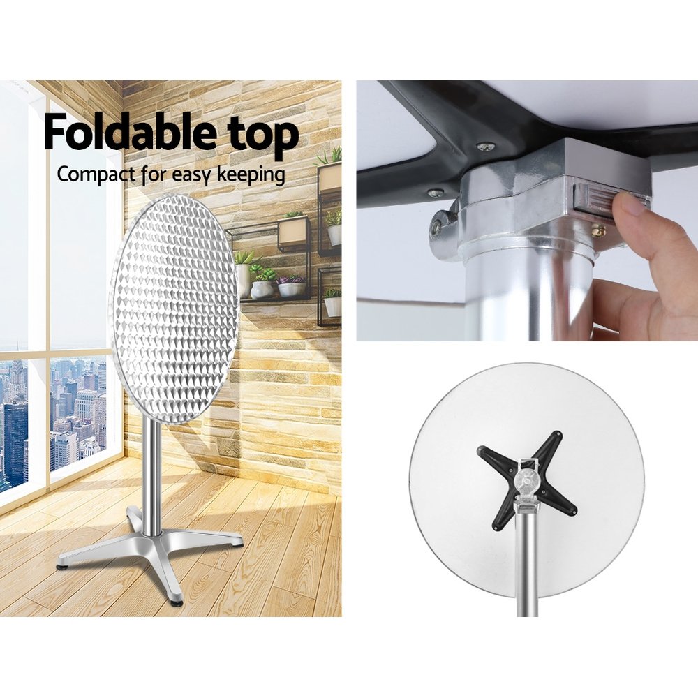 Gardeon Set of 2 Outdoor Bar Table Aluminium Round 70/110CM - FF-TABLE-AL60-70110X2 Gardeon Set of 2 Outdoor Bar Table Aluminium Round 70/110CM - Image 6