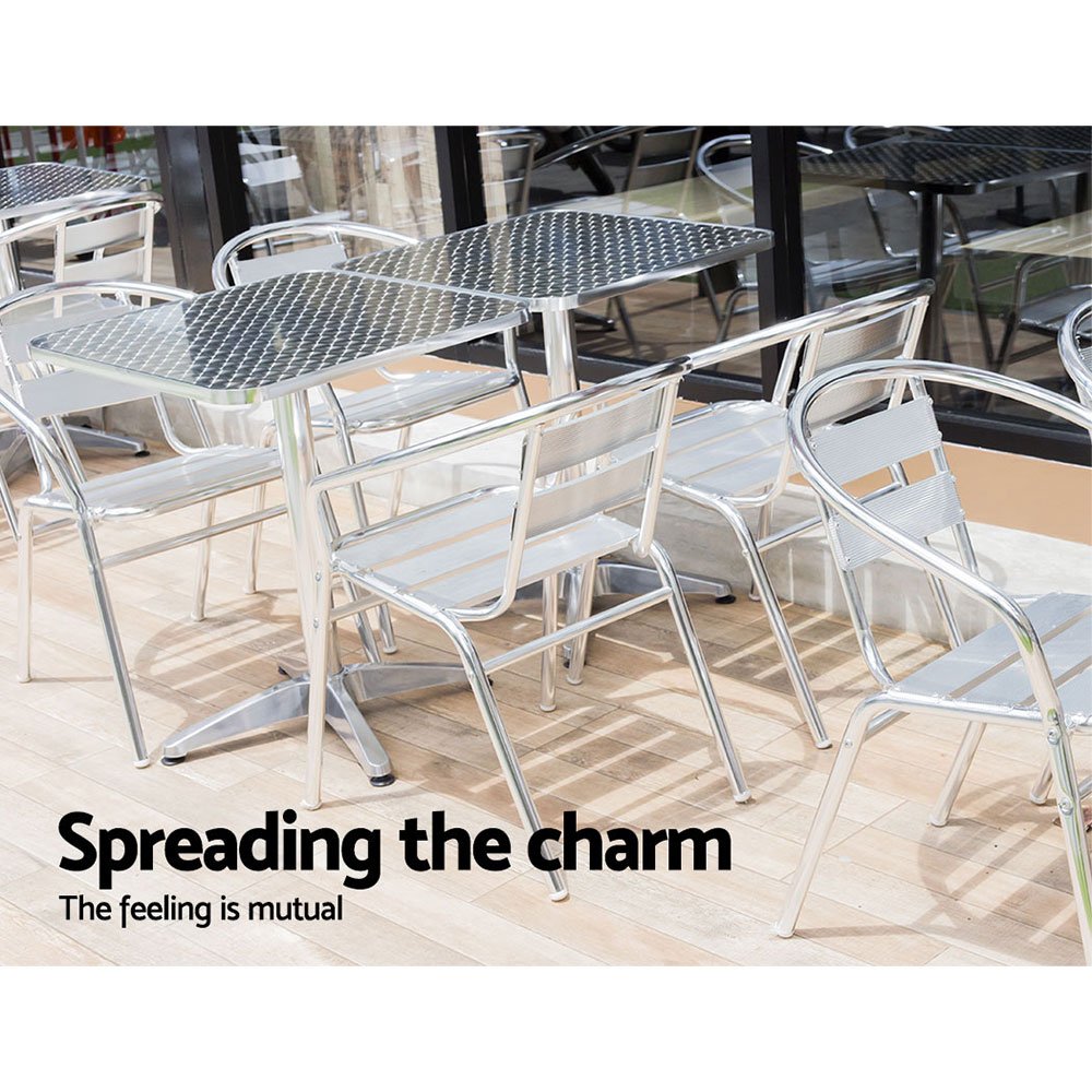 Gardeon Outdoor Bar Table Adjustable Aluminium Square 70/110cm - FF-TABLE-AL60-SQ-70110 Gardeon Outdoor Bar Table Adjustable Aluminium Square 70/110cm - Image 3