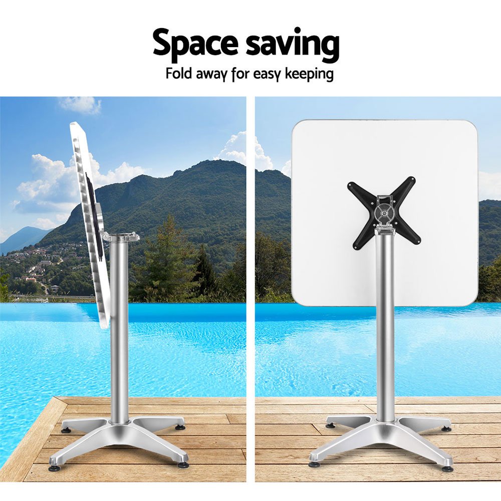 Gardeon Outdoor Bar Table Adjustable Aluminium Square 70/110cm - FF-TABLE-AL60-SQ-70110 Gardeon Outdoor Bar Table Adjustable Aluminium Square 70/110cm - Image 4