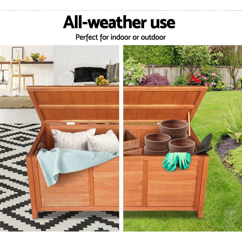 Gardeon Outdoor Storage Bench Box 210L Wooden Patio Furniture Garden Chair Seat - FF-WD-SB-1040 Gardeon Outdoor Storage Bench Box 210L Wooden Patio Furniture Garden Chair Seat - Image 4