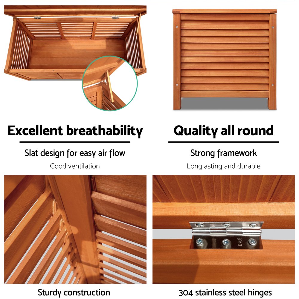 Gardeon Outdoor Storage Bench Box 210L Wooden Patio Furniture Garden Chair Seat - FF-WD-SB-1040 Gardeon Outdoor Storage Bench Box 210L Wooden Patio Furniture Garden Chair Seat - Image 6