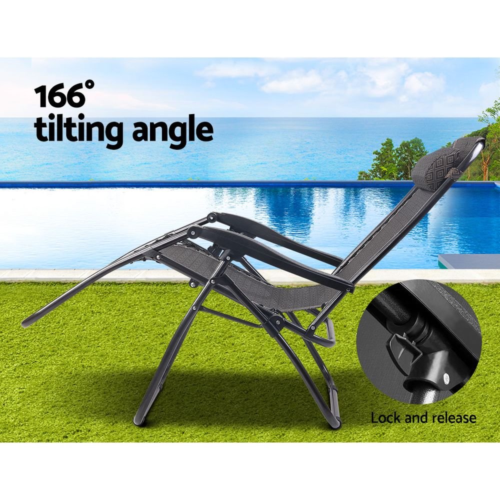 Gardeon Zero Gravity Chair Folding Outdoor Recliner Adjustable Sun Lounge Camping Beige - FF-ZGC-BE Gardeon Zero Gravity Chair Folding Outdoor Recliner Adjustable Sun Lounge Camping Beige - Image 4